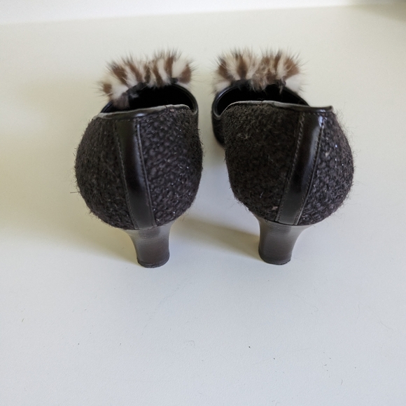 kate spade Shoes - Kate Spade Chocolate Woven Sparkle Pumps Sz 8